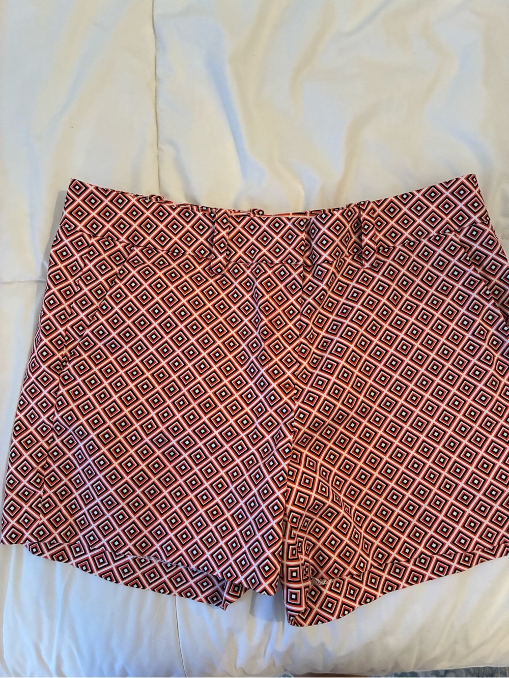 Sandro Pink Geometric Print Bermuda Shorts